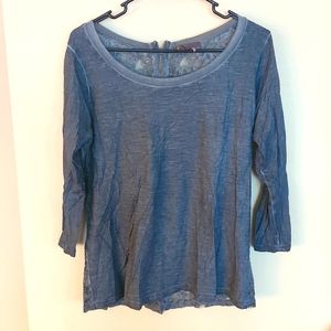 Buffalo Long Sleeve Blouse with Sheer Back